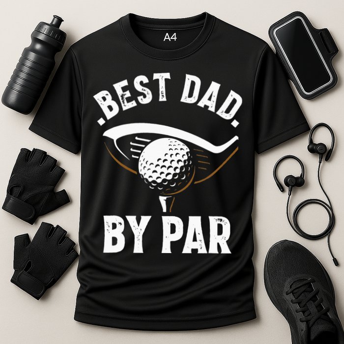 Best Dad by Par Funny Golf Player Father's Day Cooling Performance Crew T-Shirt