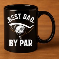 Best Dad by Par Funny Golf Player Father's Day 11oz C Handle Ceramic Mug
