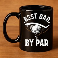 Best Dad by Par Funny Golf Player Father's Day 11oz C Handle Ceramic Mug
