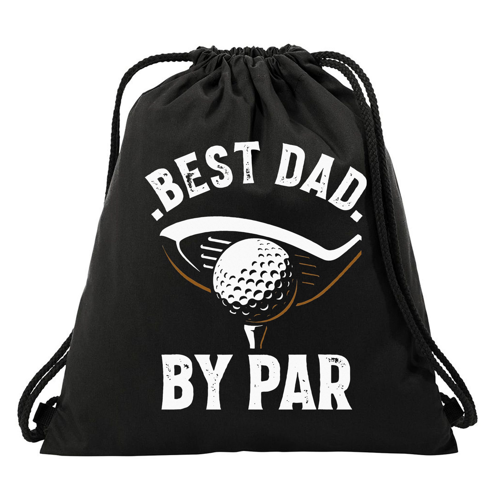 Best Dad by Par Funny Golf Player Father's Day Drawstring Bag