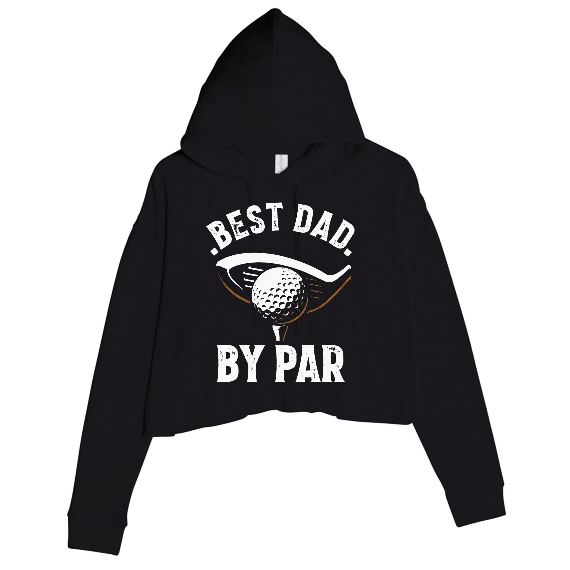 Best Dad by Par Funny Golf Player Father's Day Crop Fleece Hoodie