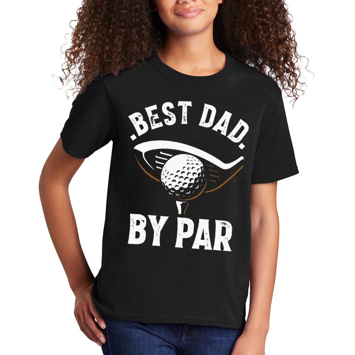 Best Dad by Par Funny Golf Player Father's Day Kids T-Shirt