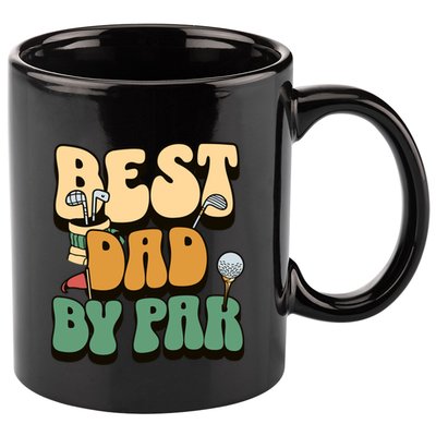 Best Dad By Par Golf FatherS Day Birthday Gift 11oz C Handle Ceramic Mug