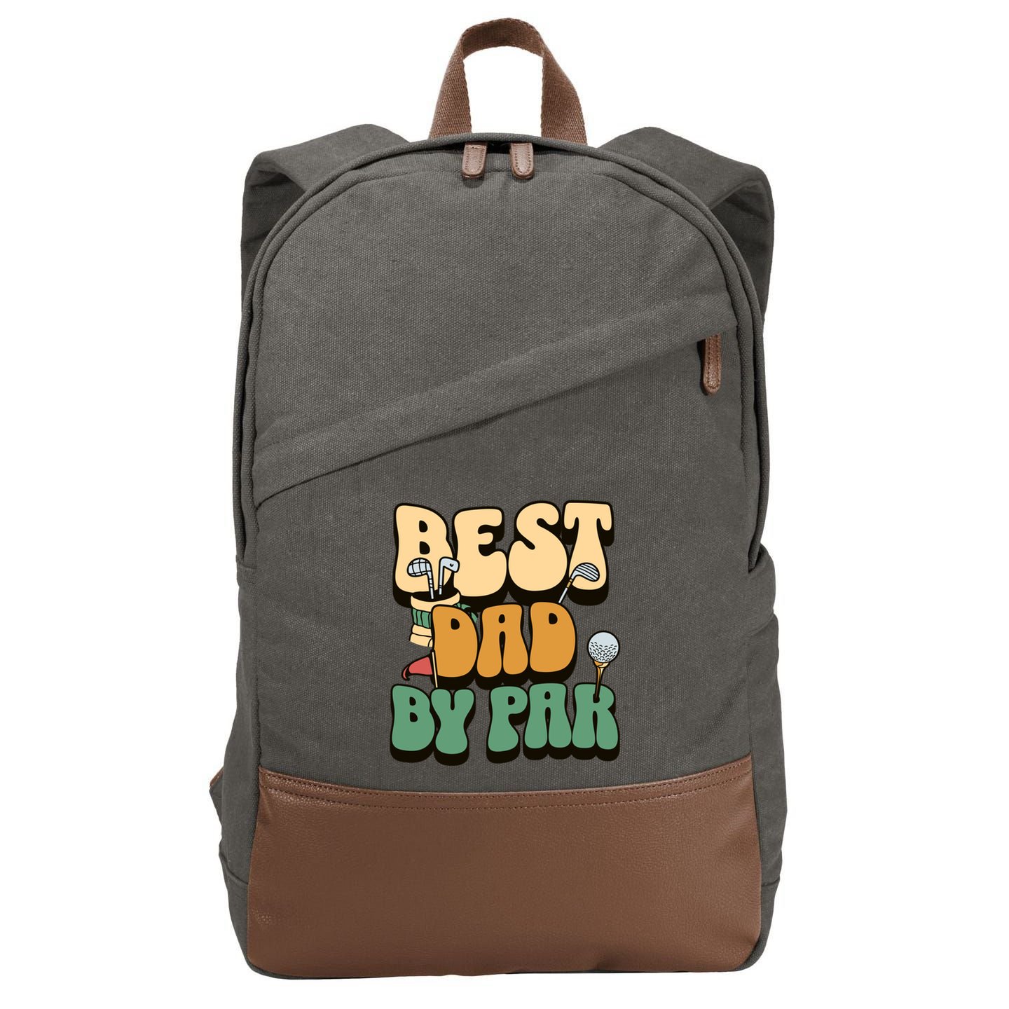Best Dad By Par Golf FatherS Day Birthday Gift Cotton Canvas Backpack