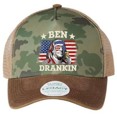 Ben Drankin Benjamin Franklin 4th Of July Funny Drinking Legacy Tie Dye Trucker Hat