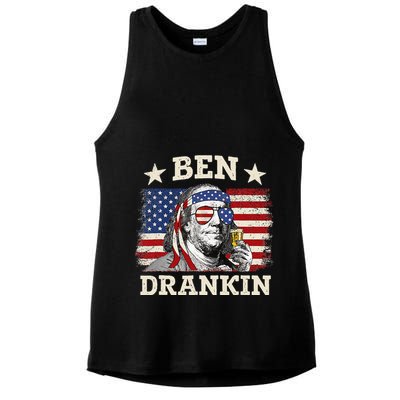Ben Drankin Benjamin Franklin 4th Of July Funny Drinking Ladies PosiCharge Tri-Blend Wicking Tank