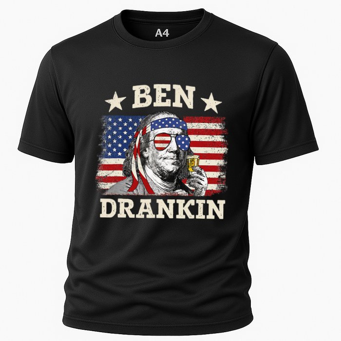 Ben Drankin Benjamin Franklin 4th Of July Funny Drinking Performance Shirt