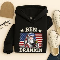 Ben Drankin Benjamin Franklin 4th Of July Funny Drinking Hoodie