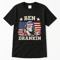 Ben Drankin Benjamin Franklin 4th Of July Funny Drinking Tall T-Shirt