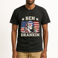 Ben Drankin Benjamin Franklin 4th Of July Funny Drinking Tall T-Shirt