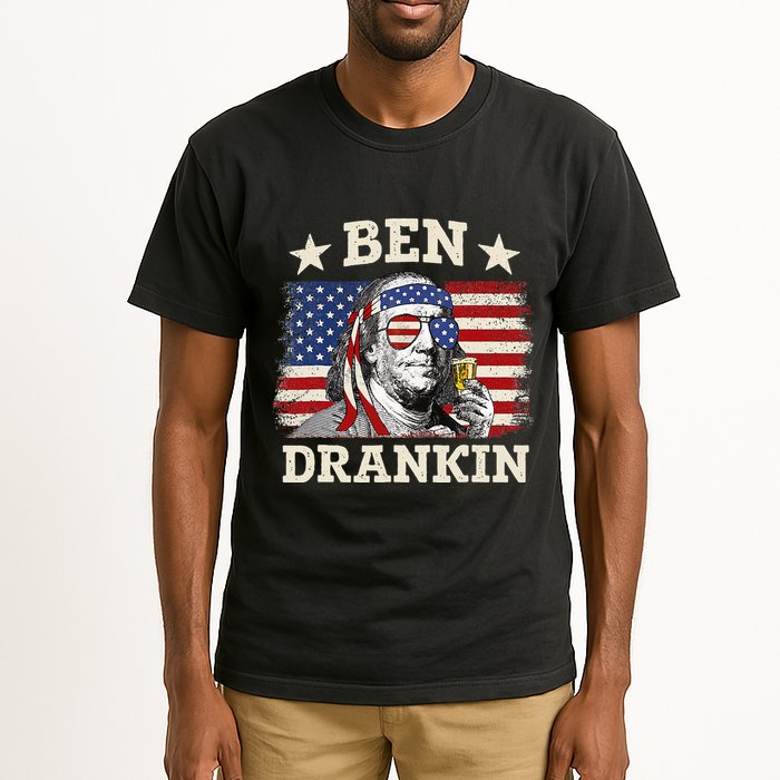 Ben Drankin Benjamin Franklin 4th Of July Funny Drinking Tall T-Shirt