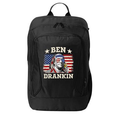 Ben Drankin Benjamin Franklin 4th Of July Funny Drinking City Backpack