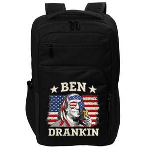 Ben Drankin Benjamin Franklin 4th Of July Funny Drinking Impact Tech Backpack