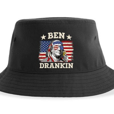 Ben Drankin Benjamin Franklin 4th Of July Funny Drinking Sustainable Bucket Hat
