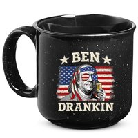 Ben Drankin Benjamin Franklin 4th Of July Funny Drinking 15oz Campfire Ceramic Mug