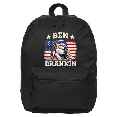 Ben Drankin Benjamin Franklin 4th Of July Funny Drinking 16 in Basic Backpack