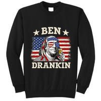 Ben Drankin Benjamin Franklin 4th Of July Funny Drinking Tall Sweatshirt