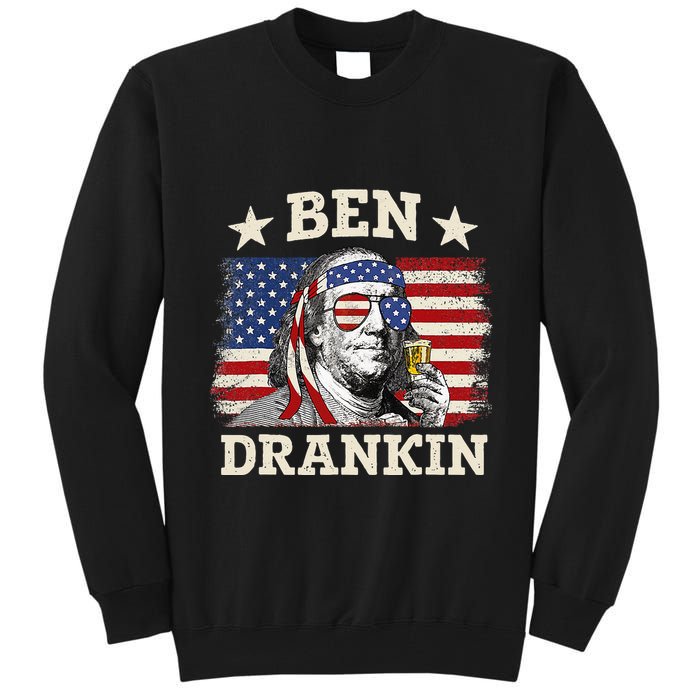 Ben Drankin Benjamin Franklin 4th Of July Funny Drinking Tall Sweatshirt