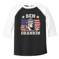 Ben Drankin Benjamin Franklin 4th Of July Funny Drinking Toddler Fine Jersey T-Shirt