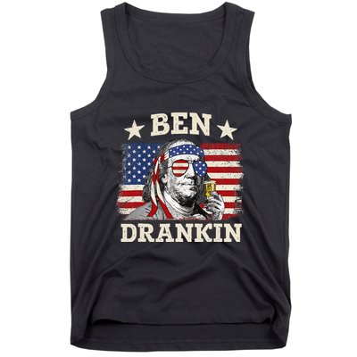 Ben Drankin Benjamin Franklin 4th Of July Funny Drinking Tank Top