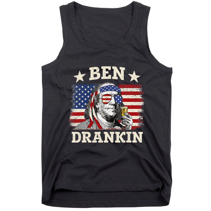 Ben Drankin Benjamin Franklin 4th Of July Funny Drinking Tank Top