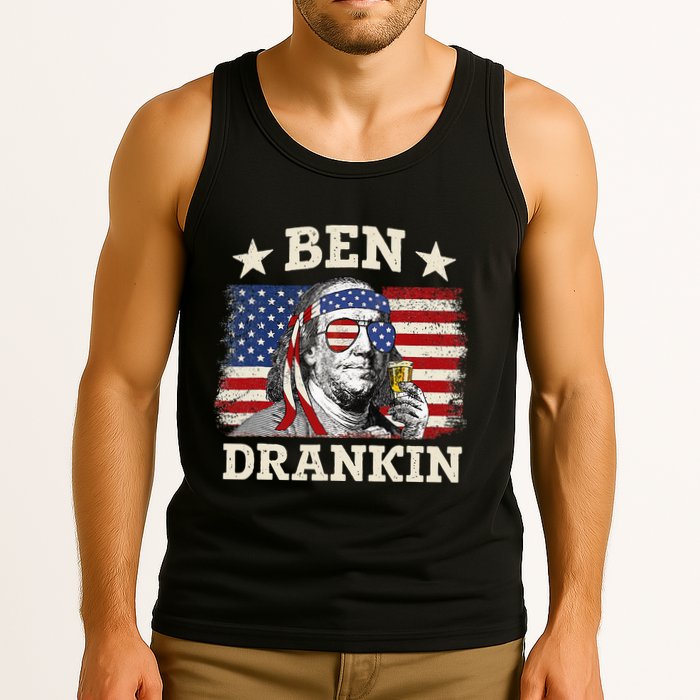 Ben Drankin Benjamin Franklin 4th Of July Funny Drinking Tank Top