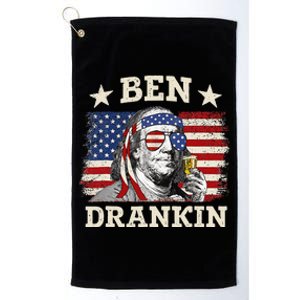 Ben Drankin Benjamin Franklin 4th Of July Funny Drinking Platinum Collection Golf Towel