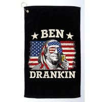 Ben Drankin Benjamin Franklin 4th Of July Funny Drinking Golf Towel