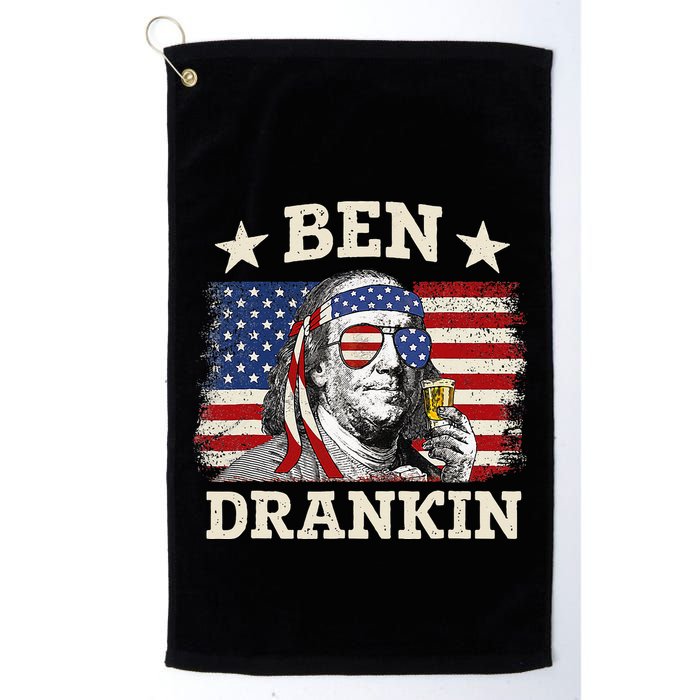 Ben Drankin Benjamin Franklin 4th Of July Funny Drinking Golf Towel
