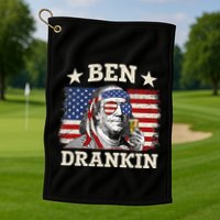 Ben Drankin Benjamin Franklin 4th Of July Funny Drinking Golf Towel