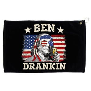 Ben Drankin Benjamin Franklin 4th Of July Funny Drinking Grommeted Golf Towel