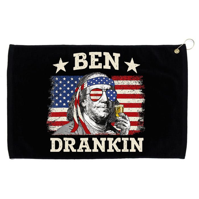 Ben Drankin Benjamin Franklin 4th Of July Funny Drinking Grommeted Golf Towel