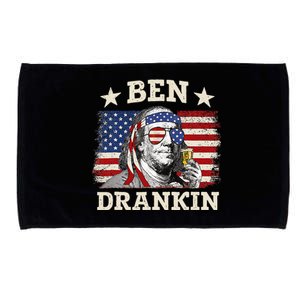 Ben Drankin Benjamin Franklin 4th Of July Funny Drinking Microfiber Hand Towel