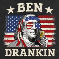 Ben Drankin Benjamin Franklin 4th Of July Funny Drinking Microfiber Hand Towel
