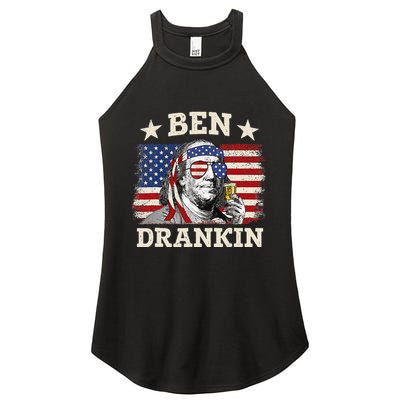 Ben Drankin Benjamin Franklin 4th Of July Funny Drinking Women's Perfect Tri Rocker Tank