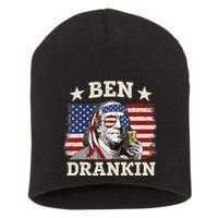 Ben Drankin Benjamin Franklin 4th Of July Funny Drinking Short Acrylic Beanie