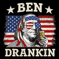 Ben Drankin Benjamin Franklin 4th Of July Funny Drinking Zip Tote Bag