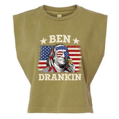 Ben Drankin Benjamin Franklin 4th Of July Funny Drinking Garment-Dyed Women's Muscle Tee