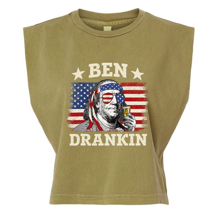 Ben Drankin Benjamin Franklin 4th Of July Funny Drinking Garment-Dyed Women's Muscle Tee