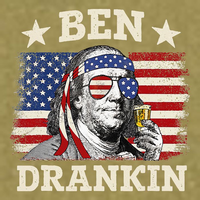 Ben Drankin Benjamin Franklin 4th Of July Funny Drinking Garment-Dyed Women's Muscle Tee