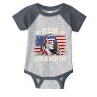 Ben Drankin Benjamin Franklin 4th Of July Funny Drinking Infant Baby Jersey Bodysuit
