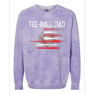 Ball Dad Baseball Dad T Ball Daddy Fathers Day Colorblast Crewneck Sweatshirt