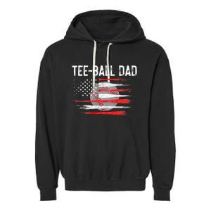 Ball Dad Baseball Dad T Ball Daddy Fathers Day Garment-Dyed Fleece Hoodie