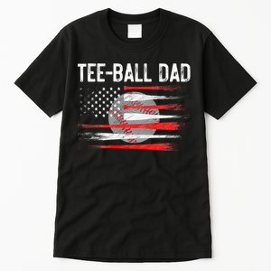 Ball Dad Baseball Dad T Ball Daddy Fathers Day Tall T-Shirt