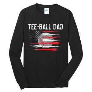 Ball Dad Baseball Dad T Ball Daddy Fathers Day Tall Long Sleeve T-Shirt