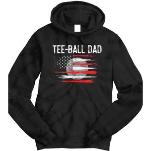 Ball Dad Baseball Dad T Ball Daddy Fathers Day Tie Dye Hoodie