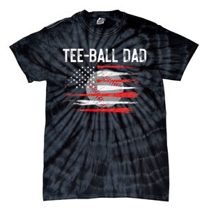 Ball Dad Baseball Dad T Ball Daddy Fathers Day Tie-Dye T-Shirt