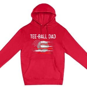 Ball Dad Baseball Dad T Ball Daddy Fathers Day Premium Pullover Hoodie