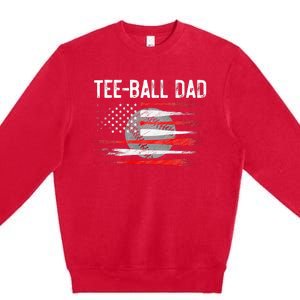 Ball Dad Baseball Dad T Ball Daddy Fathers Day Premium Crewneck Sweatshirt