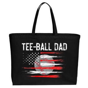 Ball Dad Baseball Dad T Ball Daddy Fathers Day Cotton Canvas Jumbo Tote